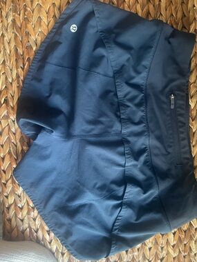 Lululemon Blue Lined Running Shorts with Zip Pocket